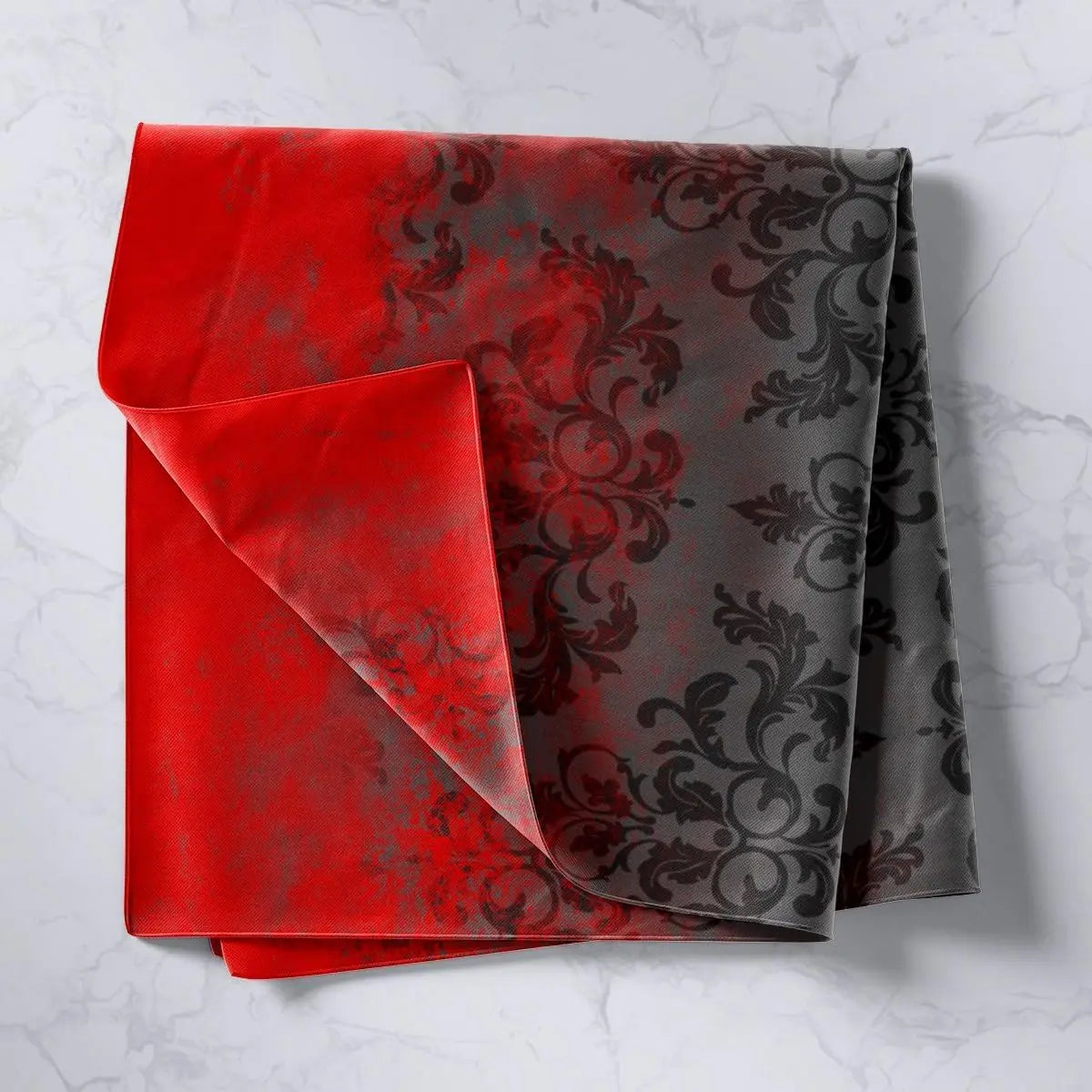 Feelyou Jacquard Tapestry Wall Mural - Durable Decorative Damask Pattern Wall Hanging, 59inW x 82inL Red & Black Abstract Lightweight Bright Tapestries for Indoors, Elegant Home Decor Artwork Print