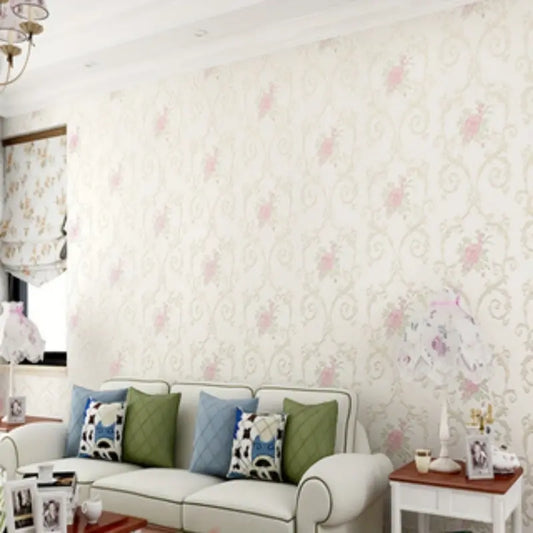 Floral Pattern Wallpaper, Vintage Self Adhesive Wallpaper, Peel And Stick Wallpaper, Removable Wall Sticker, Decorative Wallpaper, Wall Decor for Home Living Room Bedroom