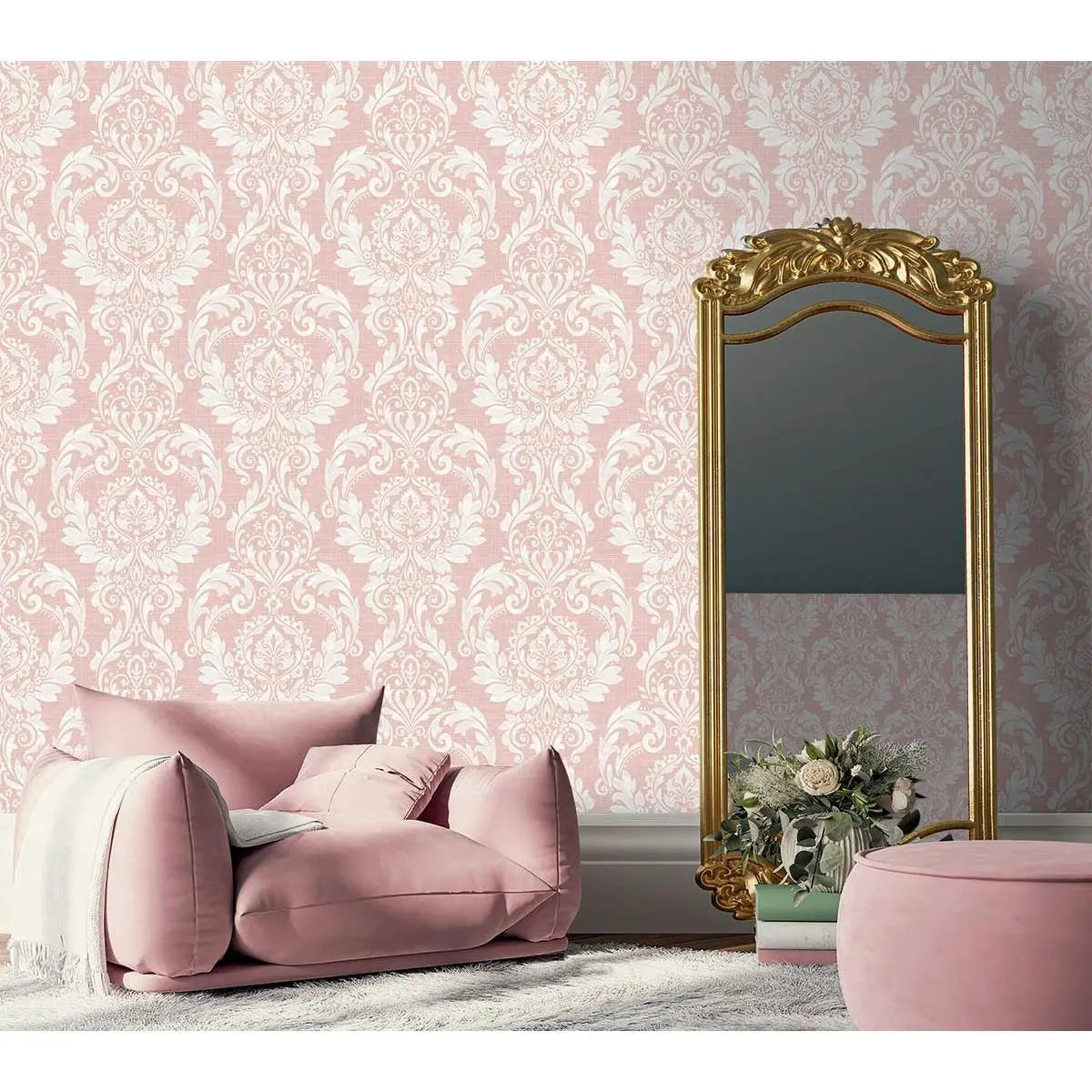 NextWall Cora Damask Peel and Stick Wallpaper