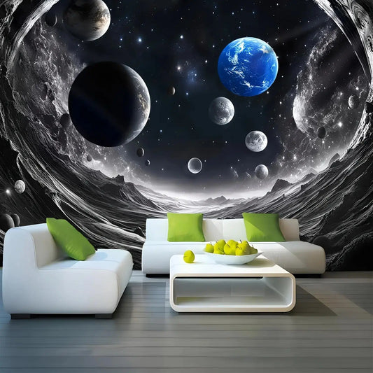 Durable Polyester Artistic Tapestry Wall Mural - 1pc Starry Night & Galaxy Artwork Print, Colorful Statement Tapestry, Home Accessory, Cool Room Decor for Bedroom