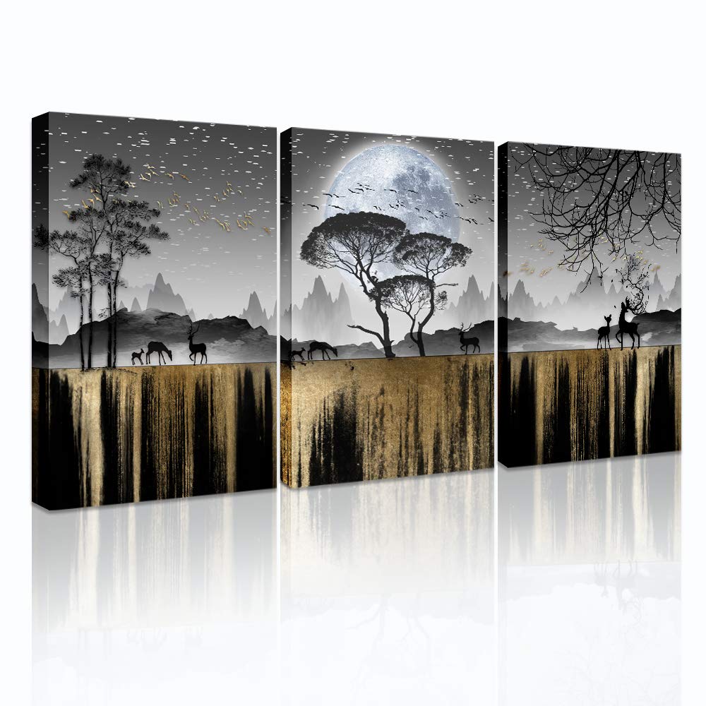 Canvas Wall Art For Living Room Abstract Wall Decor For Bedroom Modern Office Wall Decorations Ink Paintings Fashion Abstract Pictures Artwork Bathroom Canvas Art Prints Kitchen Home Decor 3 Piece