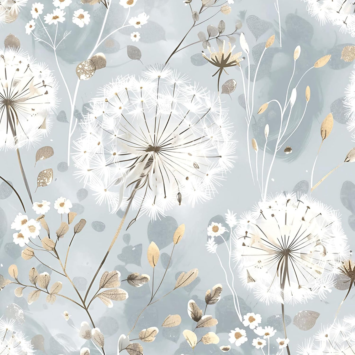 Nukofal Floral Wallpaper Peel and Stick Dandelion Contact Paper 16.9"x118"