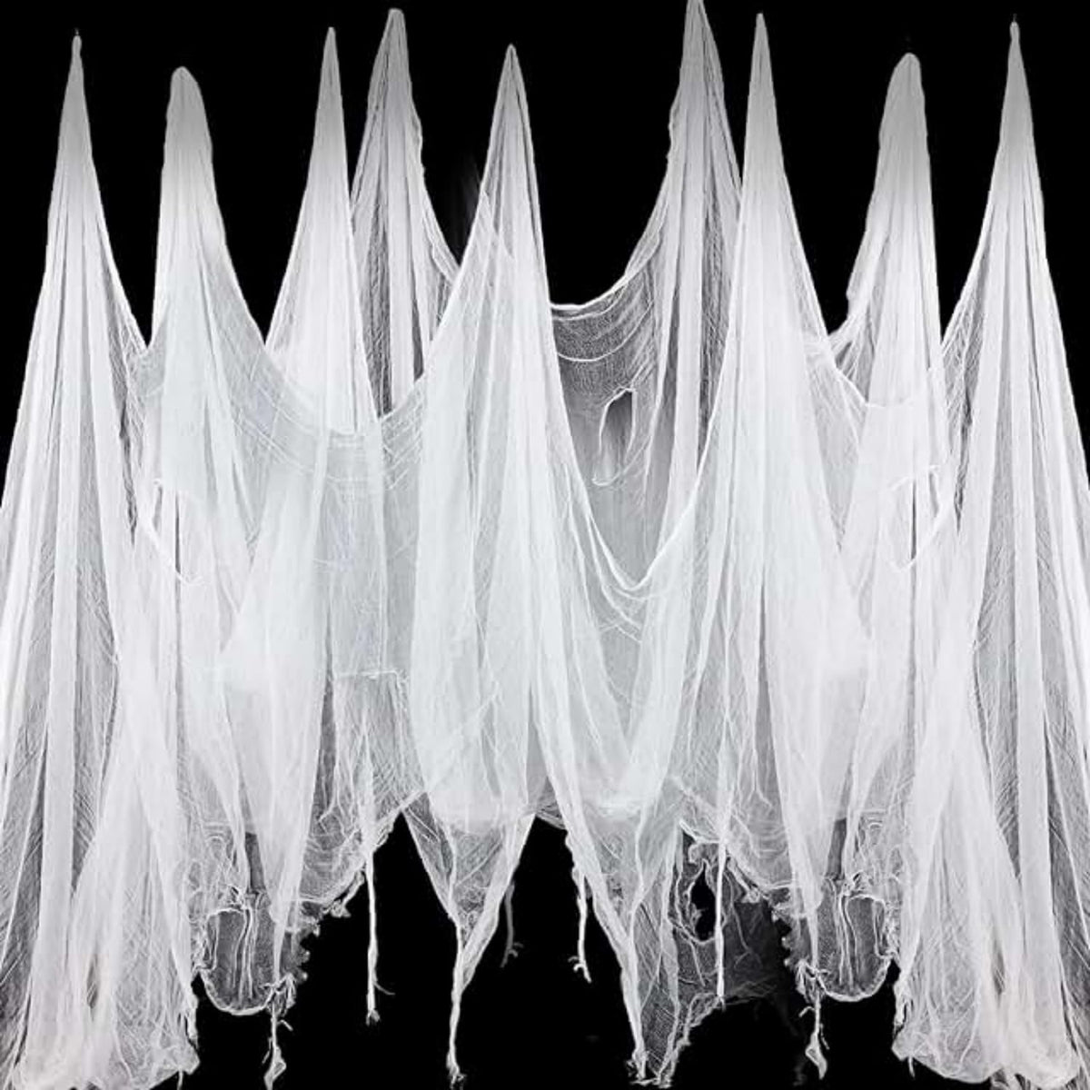 Niurui Halloween Black Creepy Cloth 315 x 79 inch Spooky Halloween Decoration for Haunted Houses Outdoor Party Supplies
