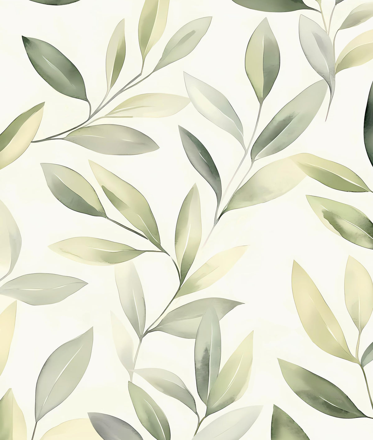 Laatse Light Sage Green Leaf Floral Wallpaper Peel and Stick 17.5"x393"