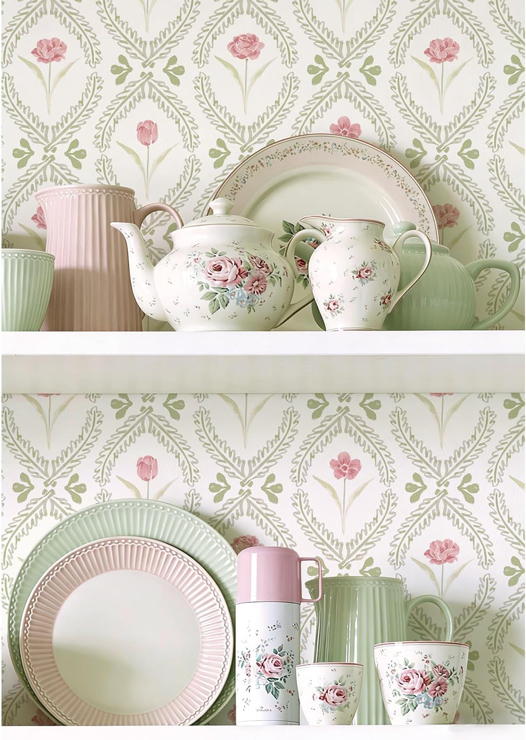 Orainege Peel and Stick Wallpaper Floral Wallpaper 16.9in x118.1in