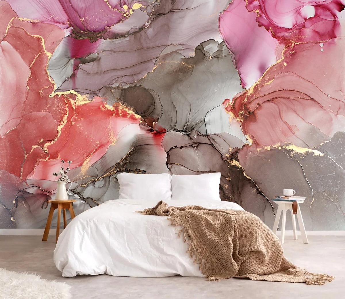 YQWDMX - Beige Forest Peel and Stick Wallpaper Jungle Self-Adhesive Mural for Living Room ZY12 L