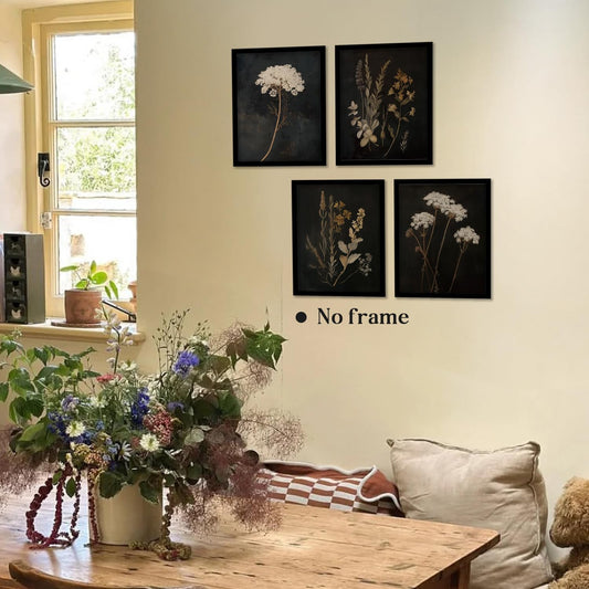 WEFKODO Vintage Moody Botanical Dark Cottagecore Decor Wall Art Prints 8x10
