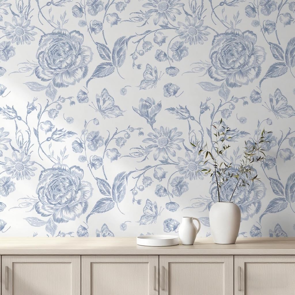 Peel and Stick Wallpaper Boho Pink and White Floral Wallpaper for Bedroom Bathroom Removable Self-adhsive Contact Paper for Cabinets Nursery Shelf Liner 17.3" x 394"