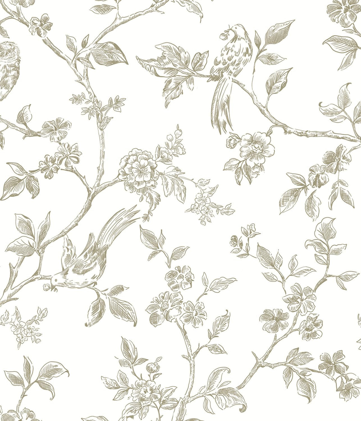 Orainege Peel and Stick Wallpaper Vintage Floral Birds Wallpaper Removable