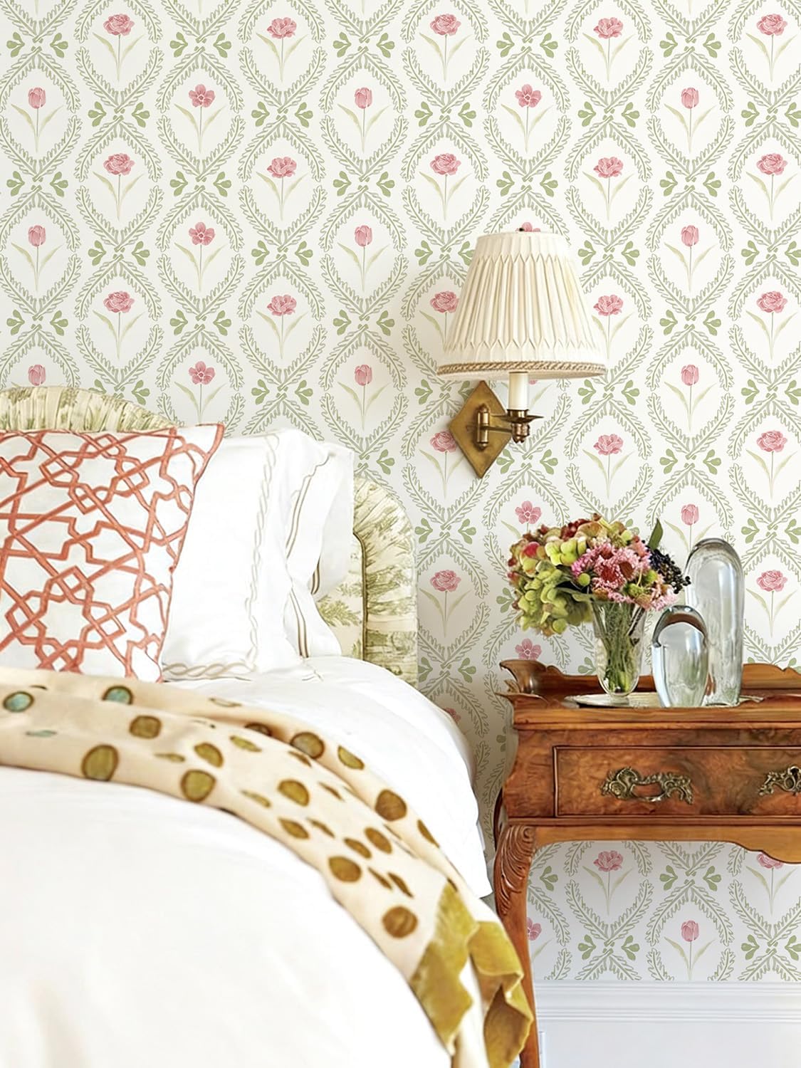 Orainege Peel and Stick Wallpaper Floral Wallpaper 16.9in x118.1in