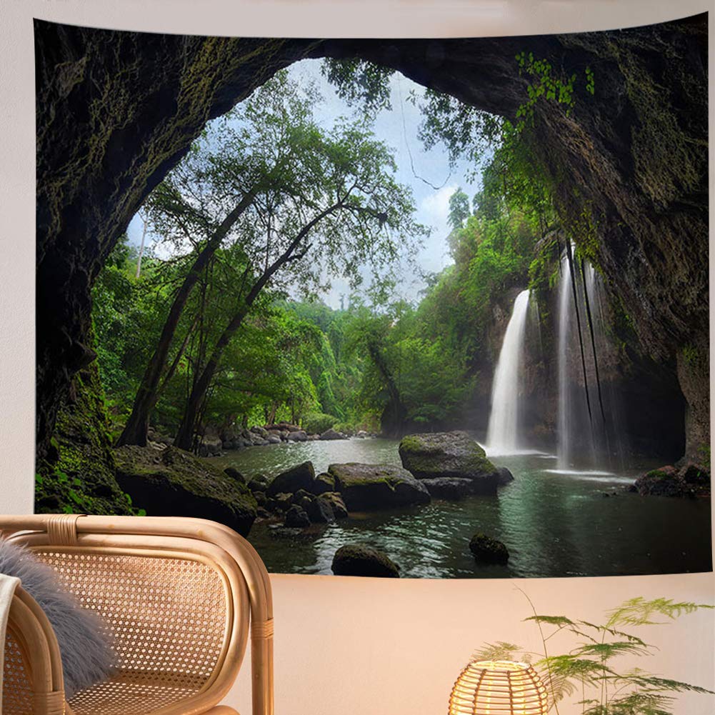 Llamazing Forest Tapestry Home Decor Landscape Living Room Bedroom Decoration Magic Tapestry Curtain (Morning Forest, 78''L×60''W)