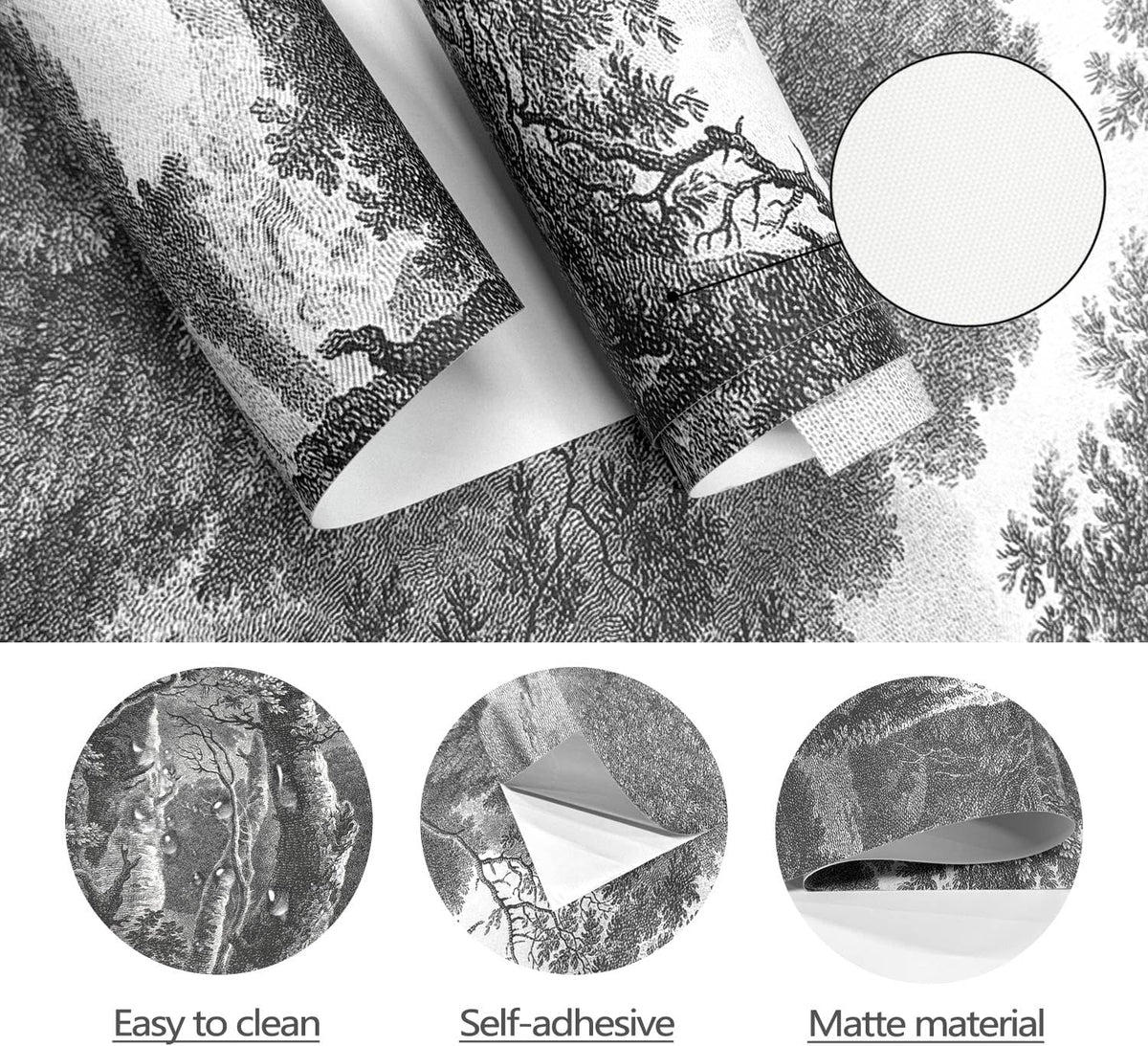 YQWDMX - Beige Forest Peel and Stick Wallpaper Jungle Self-Adhesive Mural for Living Room ZY12 L