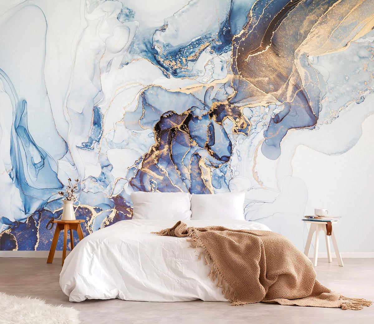 YQWDMX - Beige Forest Peel and Stick Wallpaper Jungle Self-Adhesive Mural for Living Room ZY12 L