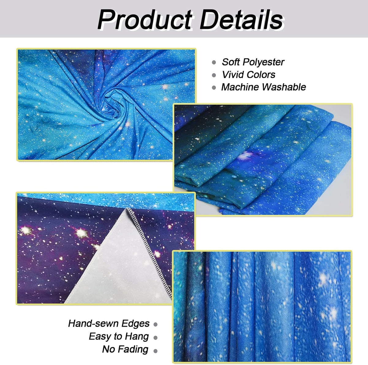Lahasbja Galaxy Tapestry Blue Starry Sky Universe Space Tapestries Wall Hanging Mysterious Nebula Stars Backdrop for Living Room Dorm