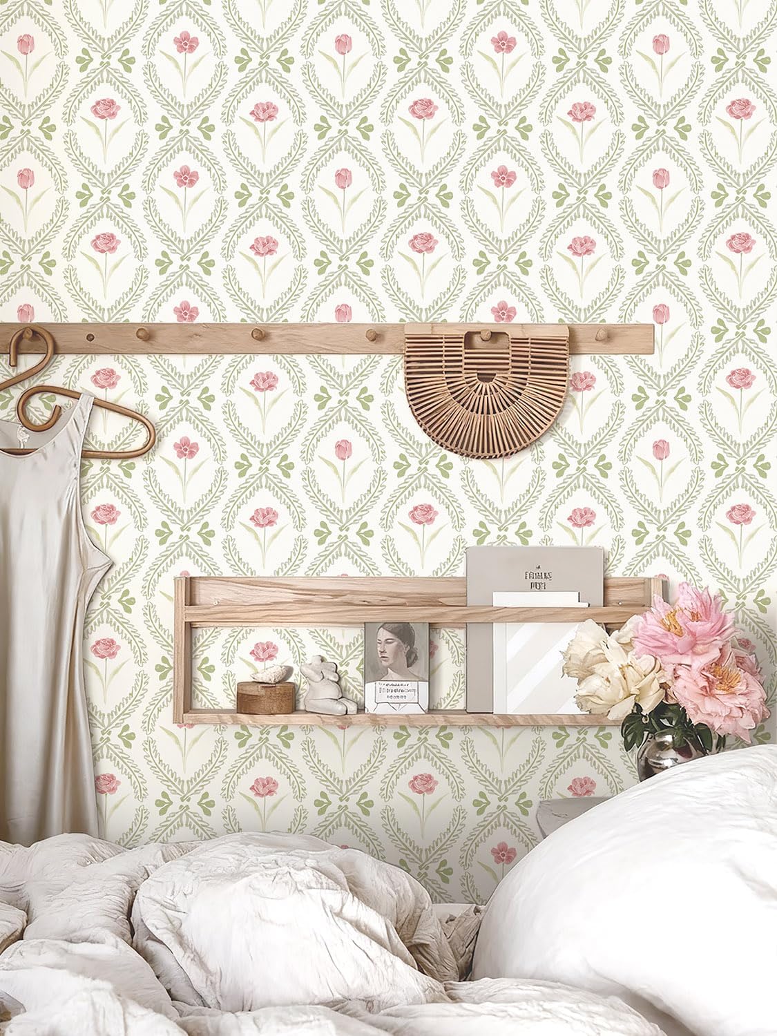 Orainege Peel and Stick Wallpaper Floral Wallpaper 16.9in x118.1in