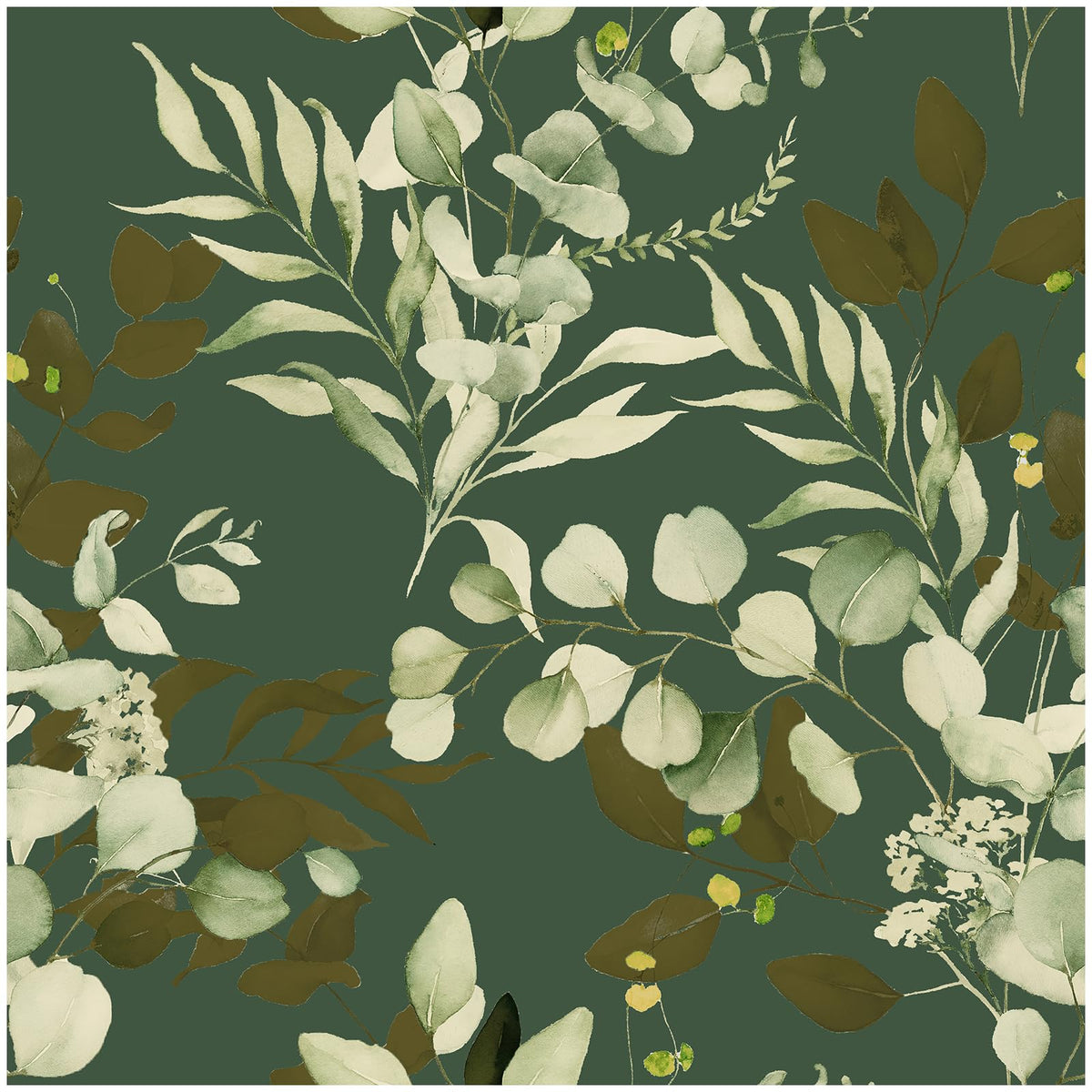 HAOKHOME Green Peel and Stick Wallpaper Botanical Leaf for Bathroom Nursery