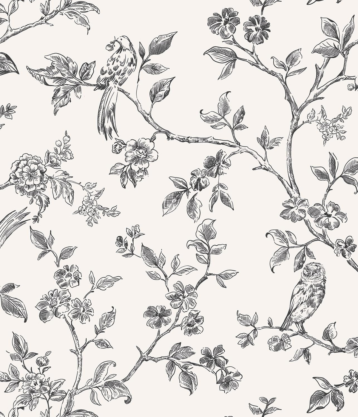 Orainege Peel and Stick Wallpaper Vintage Floral Birds Wallpaper Removable