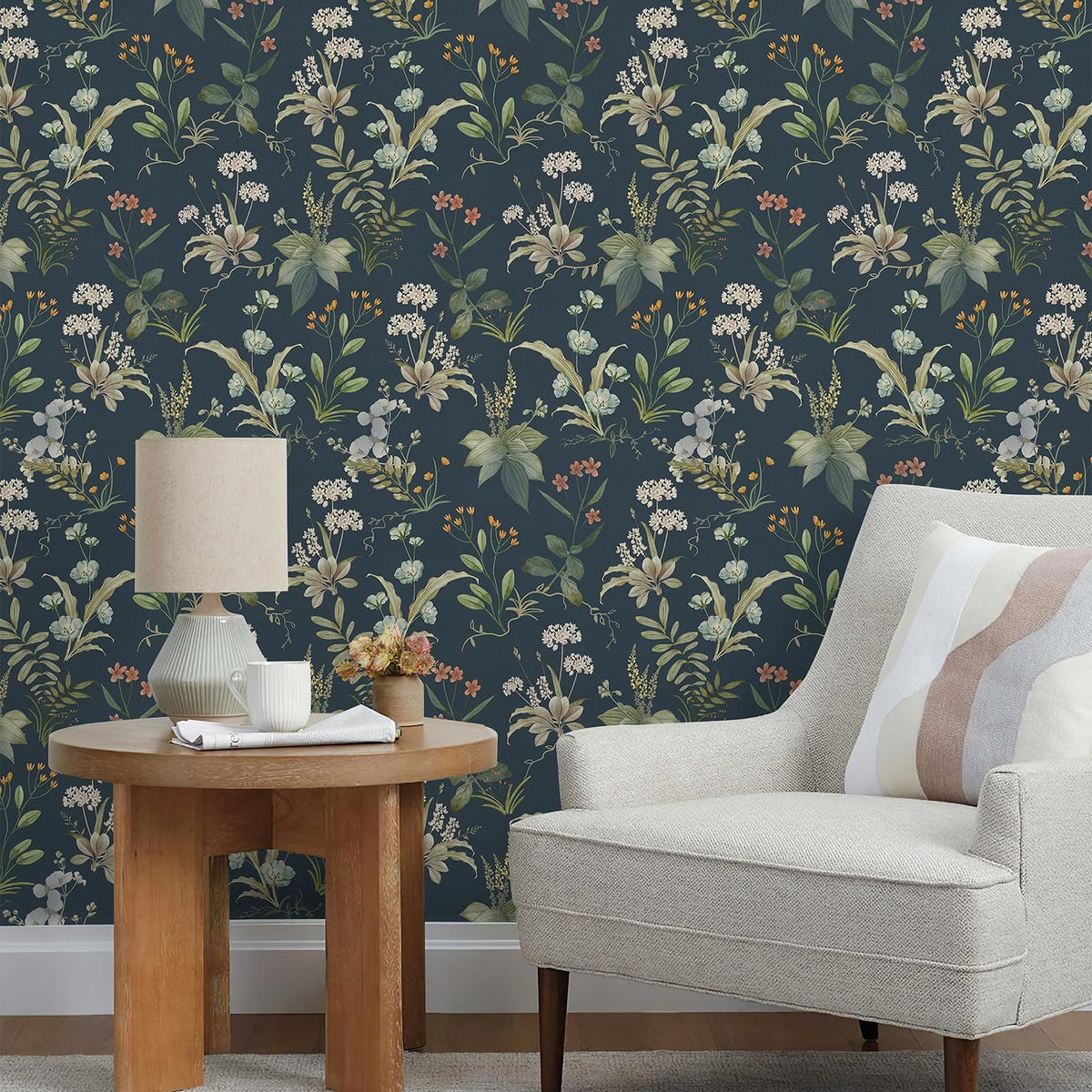Simon&Siff Vintage Floral Peel and Stick Wallpaper 17.3" x 118"
