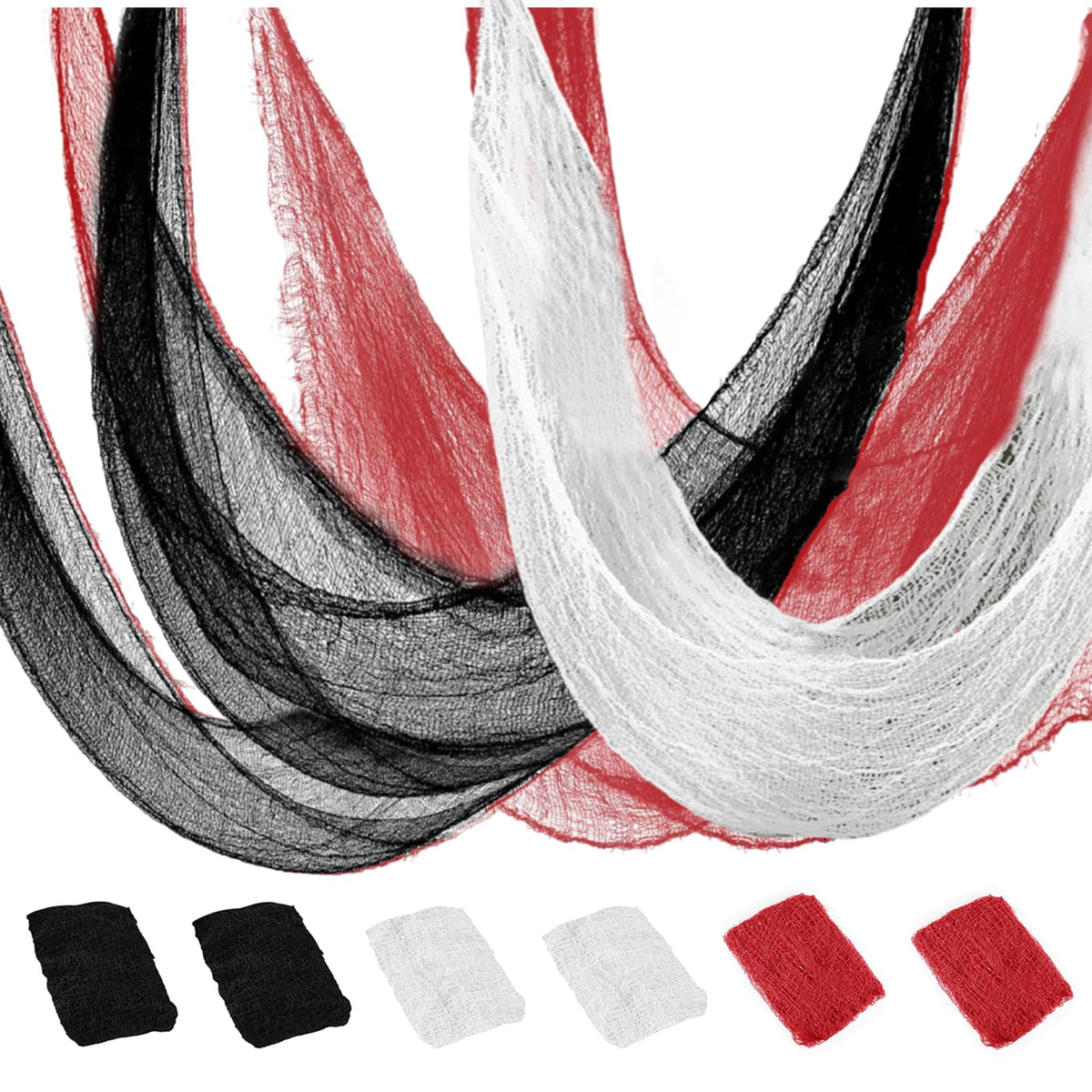 6 Pack Black Halloween Creepy Cloth, 30 x 72 Inch - Yobbai