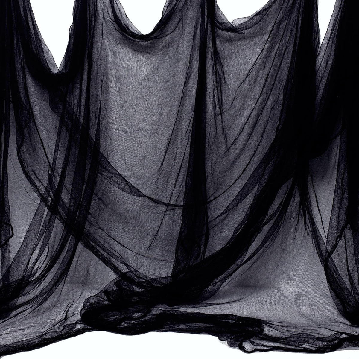Whaline Halloween Black Creepy Cloth 276 x 87 inch Spooky Halloween Decoration Black Spooky Fabric Cloth Windows Doorways Scary Gauze for Haunted Houses Yard Wall Indoor Outdoor Party Decor Supplies