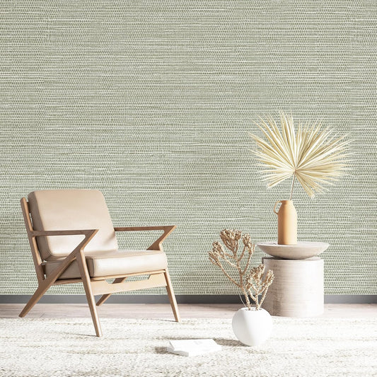 Simon&Siff Textured Grasscloth Peel and Stick Wallpaper 17.7"x394" Neutral Faux Grassweave Wallpaper Waterproof Self Adhesive Removable Wallpaper Mural for Home Decor Bedroom Kitchen Cabinet