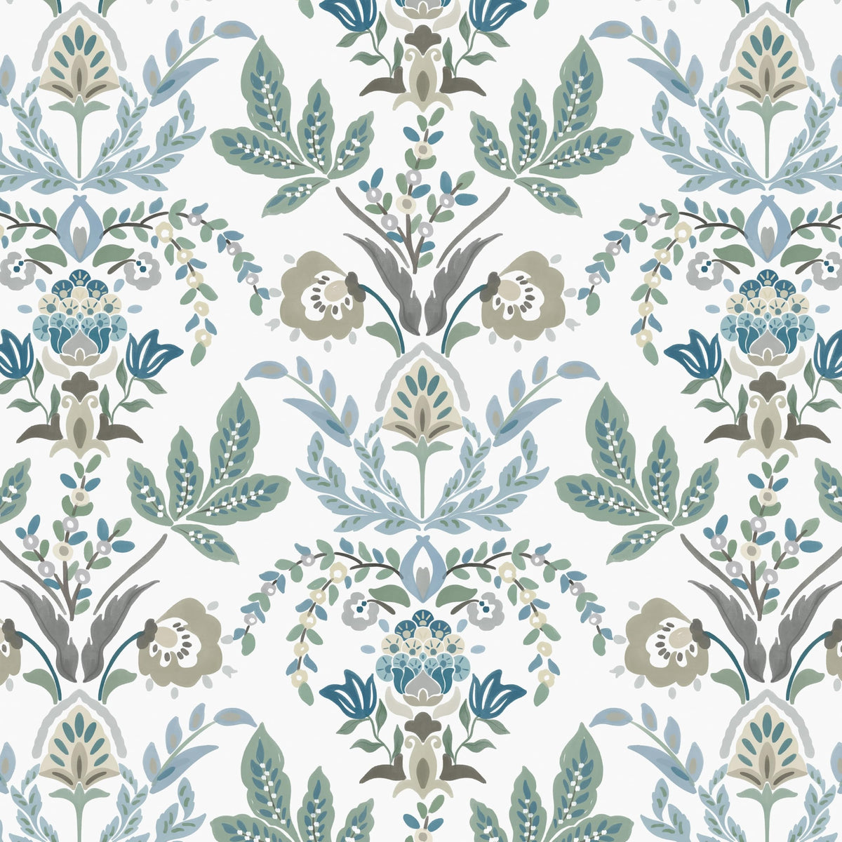 Dimoon 17.3''x78.7'' Green Peel and Stick Wallpaper Floral Modern Sage Light Green Contact Paper White Bird Wallpaper Removable Renter Friendly Waterproof Embossed Kitchen Bedroom Bathroom Vinyl Roll