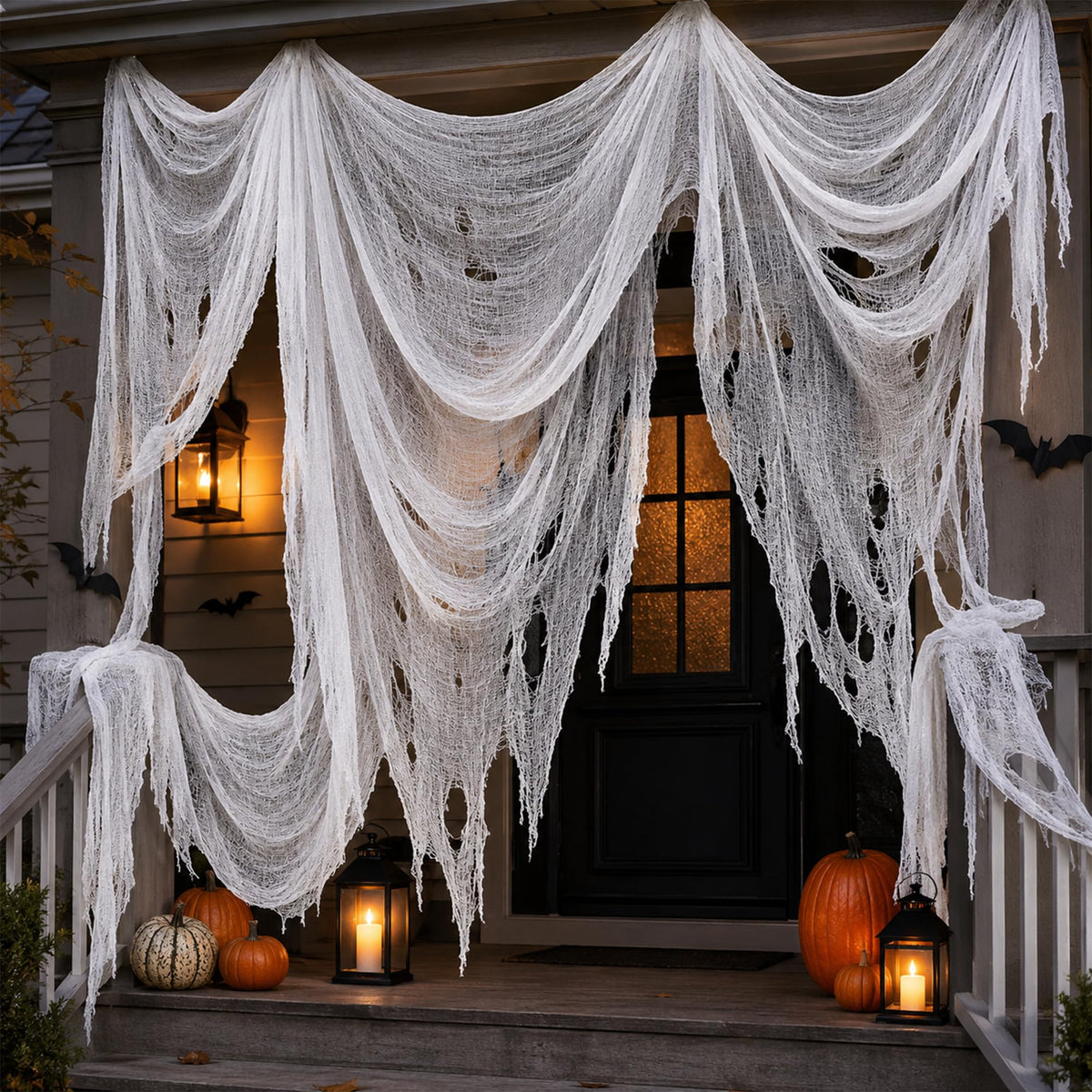 6 Pack Black Halloween Creepy Cloth, 30 x 72 Inch - Yobbai
