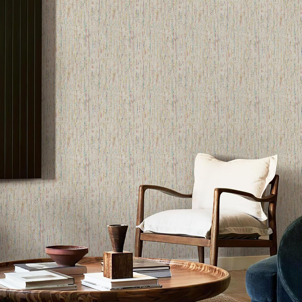 JiffDiff Woven Wallpaper Peel and Stick 17.3" x 120" Colorful Paint Grasscloth Contact Paper Textured Waterproof Self Adhesive Stick on Wallpaper(14.4 sq. ft Gray)