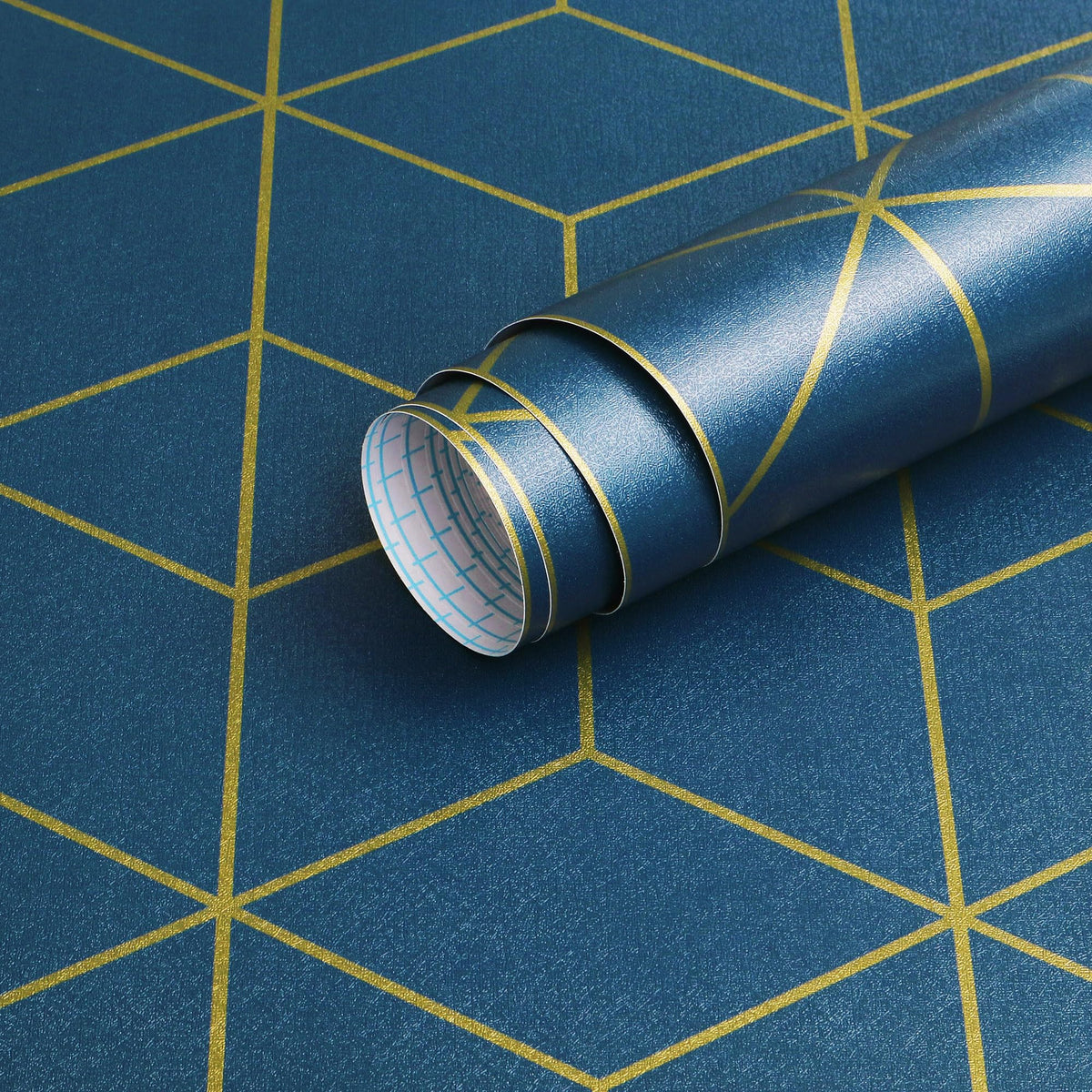 Safiyya 118" x 17.3" Gold and Black Wallpaper Geometric Contact Paper Peel and Stick Wallpaper Removable Self Adhesive Contact Paper for Cabinets and Walls Vinyl Rolls