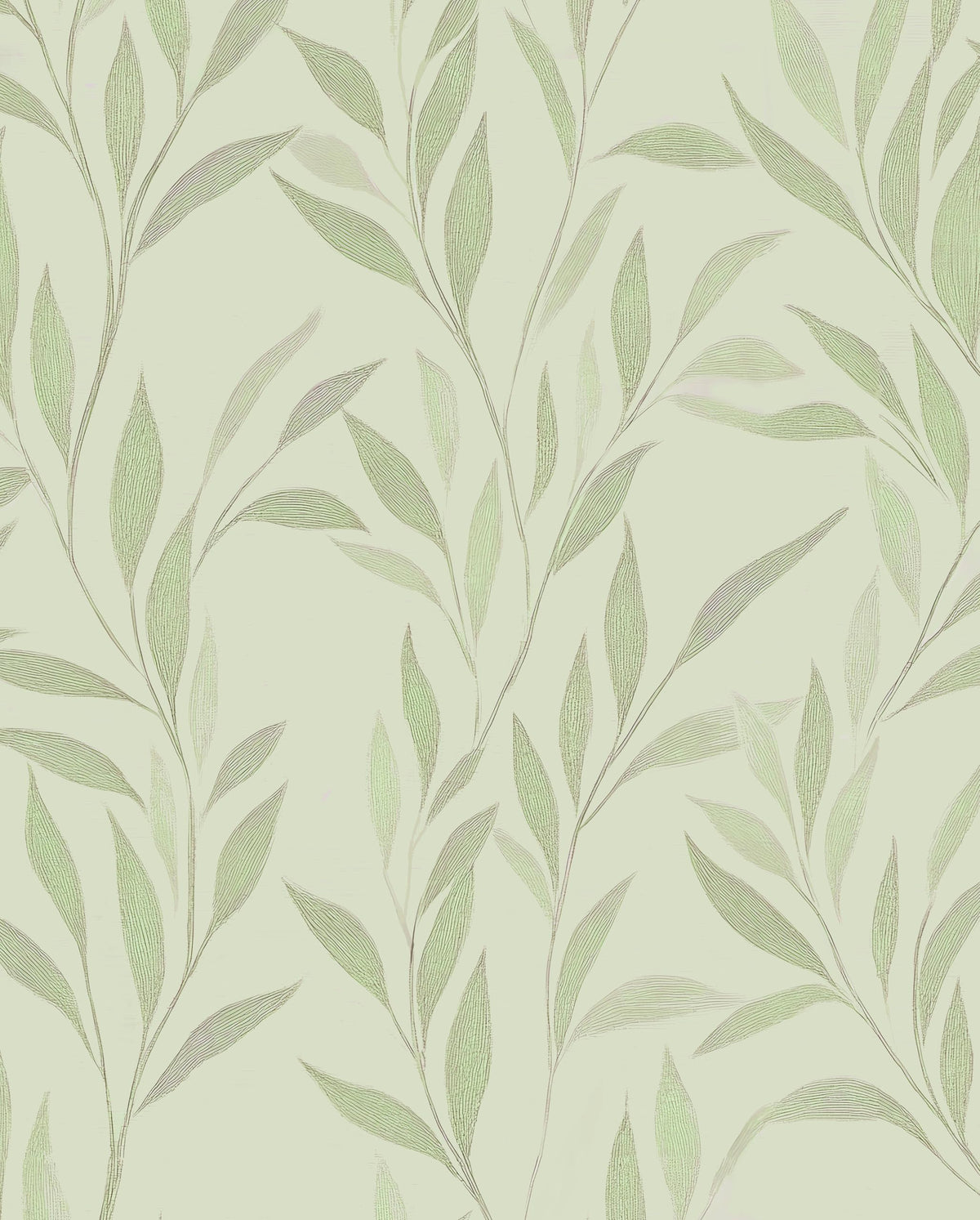 Laatse Light Sage Green Leaf Floral Wallpaper Peel and Stick 17.5"x393"