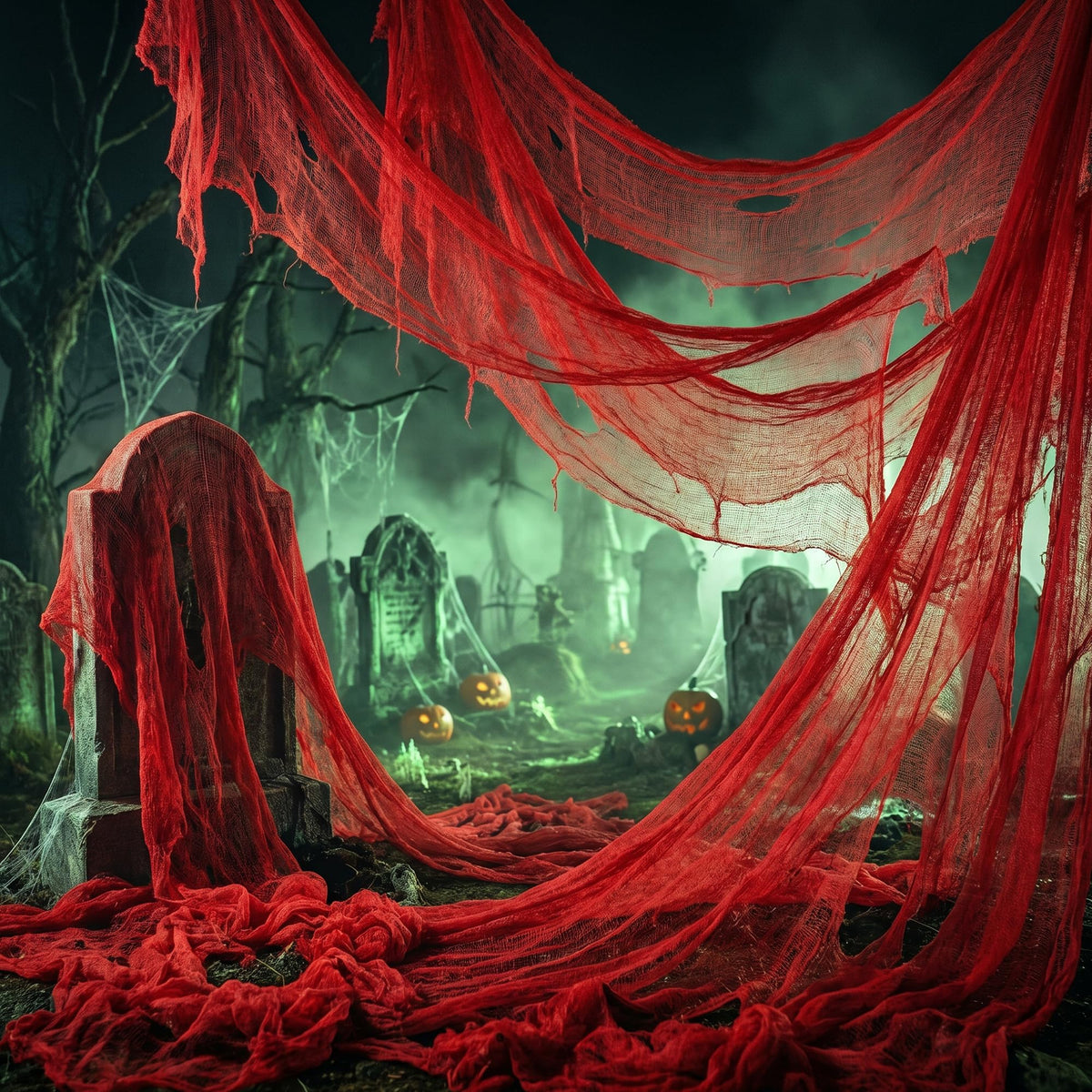 RunNico 197" x 85" Halloween Creepy Cloth - Halloween Spooky Fabric Cloth - Scary Gauze Blood Creepy Cloth for Haunted House Halloween Party Yard Wall Doorway Outdoors Decoration