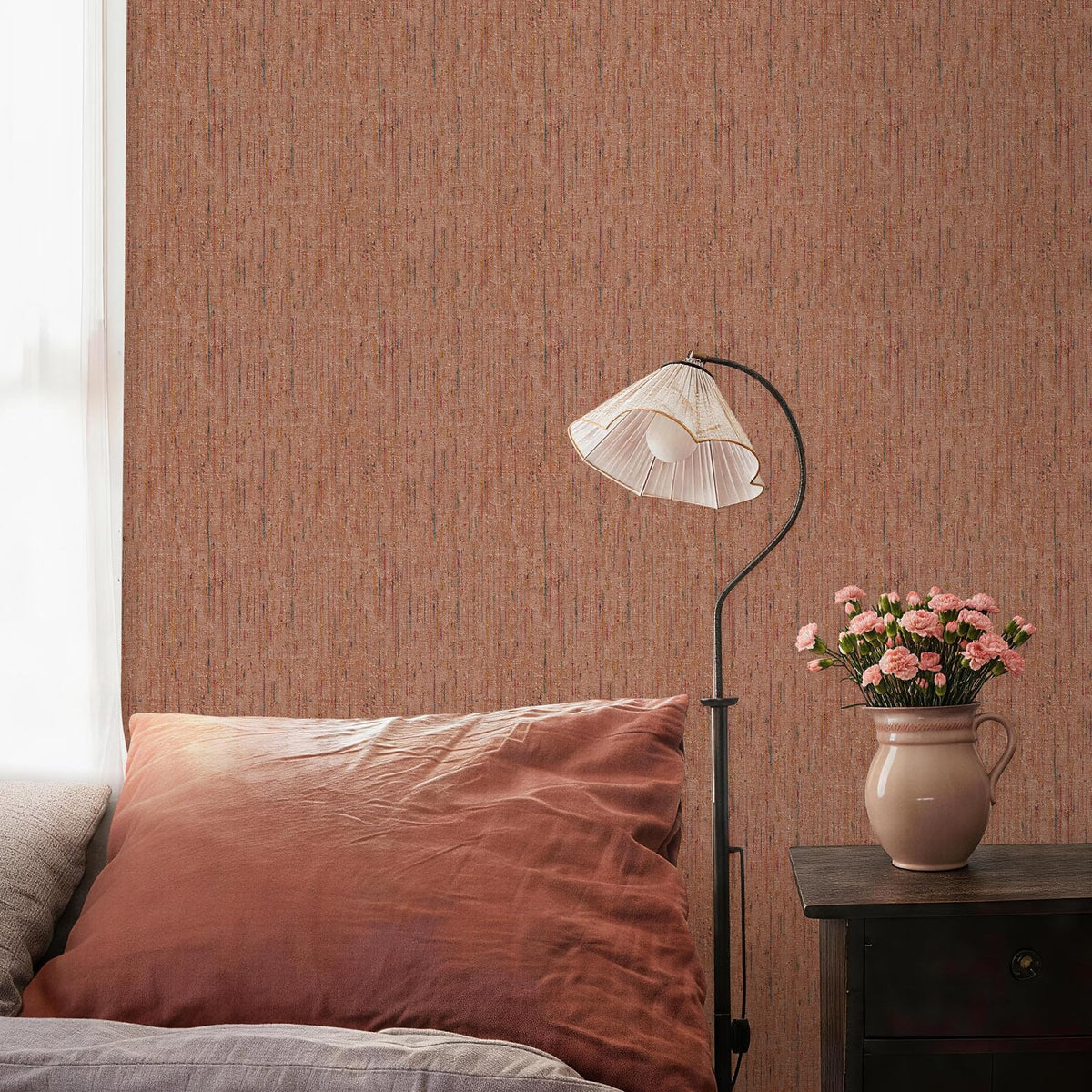 JiffDiff Woven Wallpaper Peel and Stick 17.3" x 120" Colorful Paint Grasscloth Contact Paper Textured Waterproof Self Adhesive Stick on Wallpaper(14.4 sq. ft Gray)