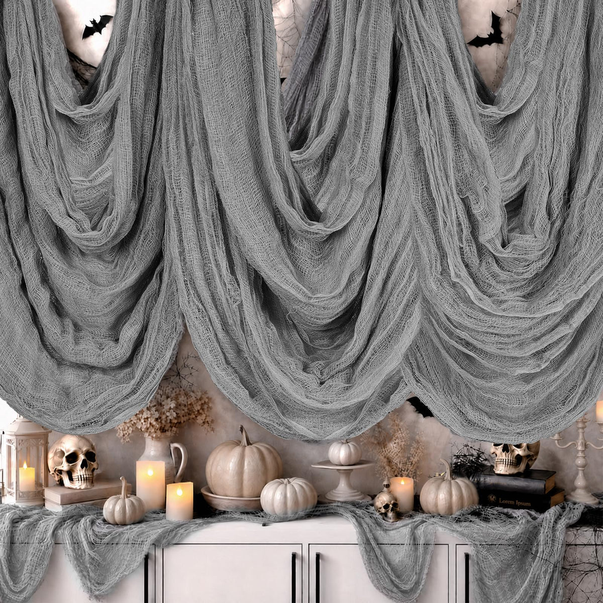600 x 80 in Halloween Creepy Cloth for Yard and Outdoor Decorations, Green