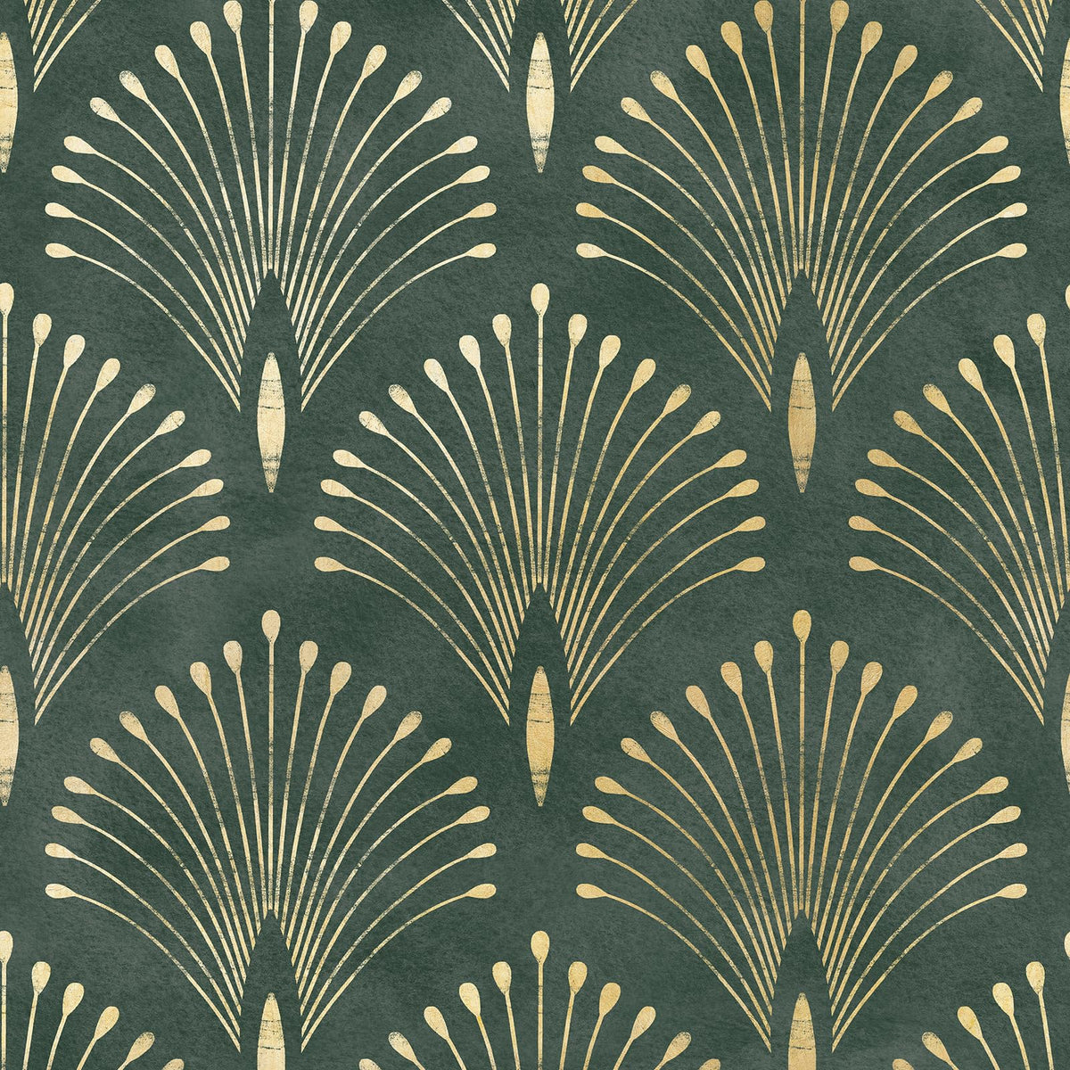 17.5x393 Art Deco Peel and Stick Wallpaper Geometric Dark Green and Gold Wallpaper for Bathroom Living Room Accent Wall Cover Waterproof Classy Vinyl Contact Paper for Cabinets Shelf Liner