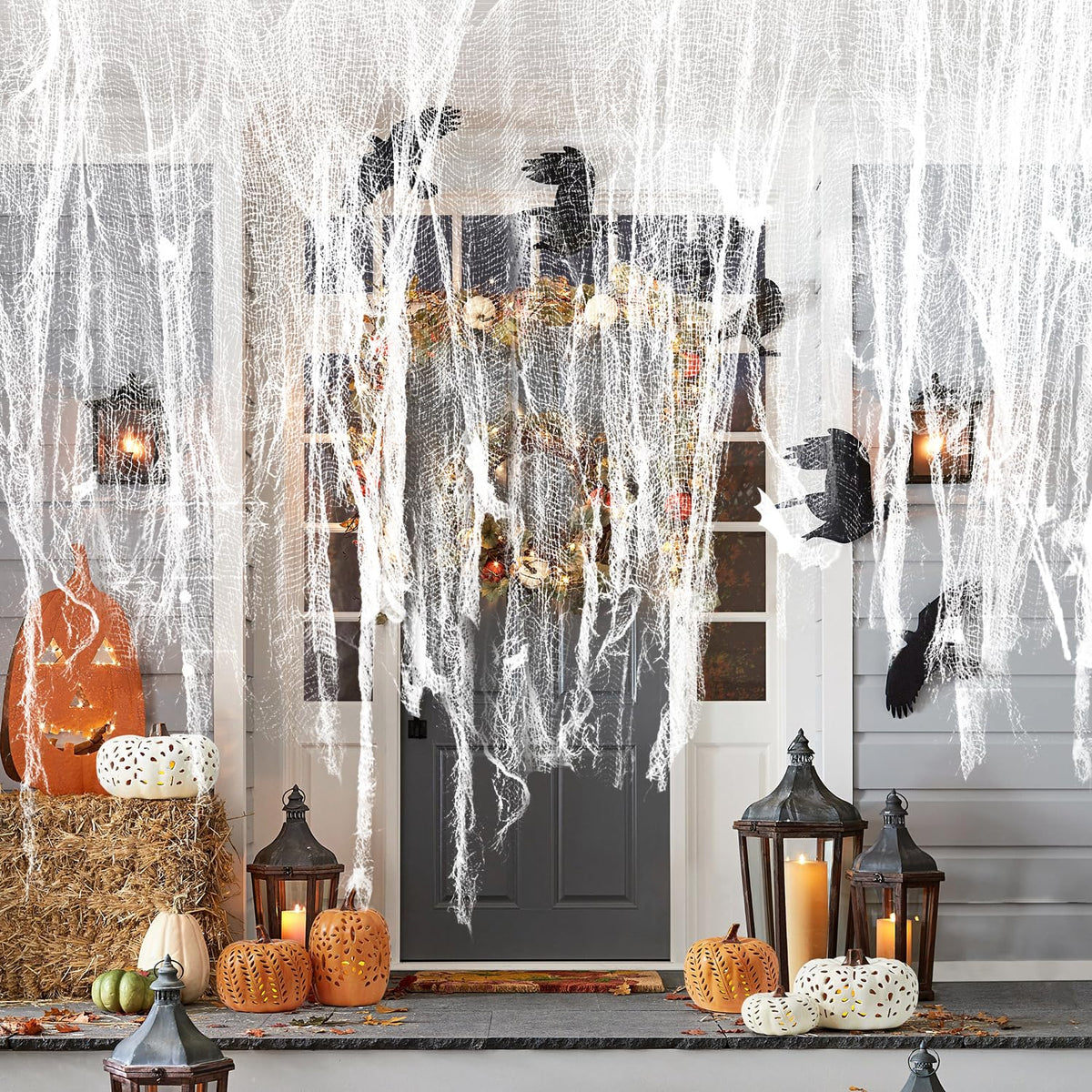 6 Pack Black Halloween Creepy Cloth, 30 x 72 Inch - Yobbai