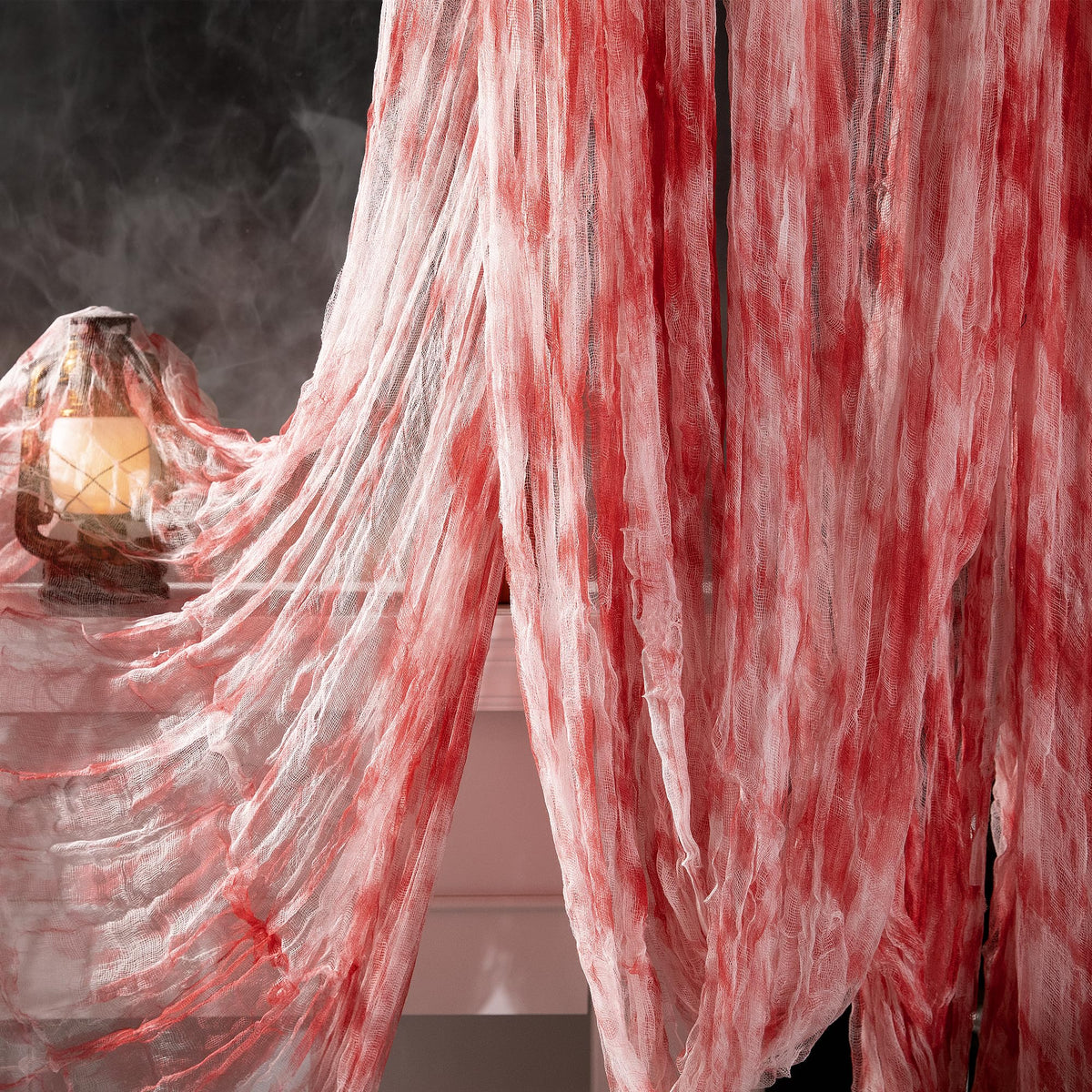 RunNico 197" x 85" Halloween Creepy Cloth - Halloween Spooky Fabric Cloth - Scary Gauze Blood Creepy Cloth for Haunted House Halloween Party Yard Wall Doorway Outdoors Decoration
