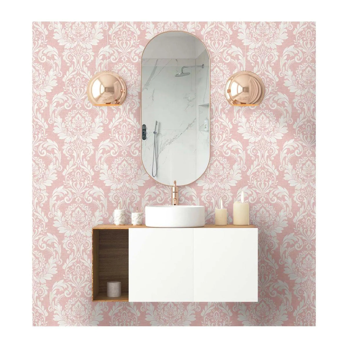 NextWall Cora Damask Peel and Stick Wallpaper