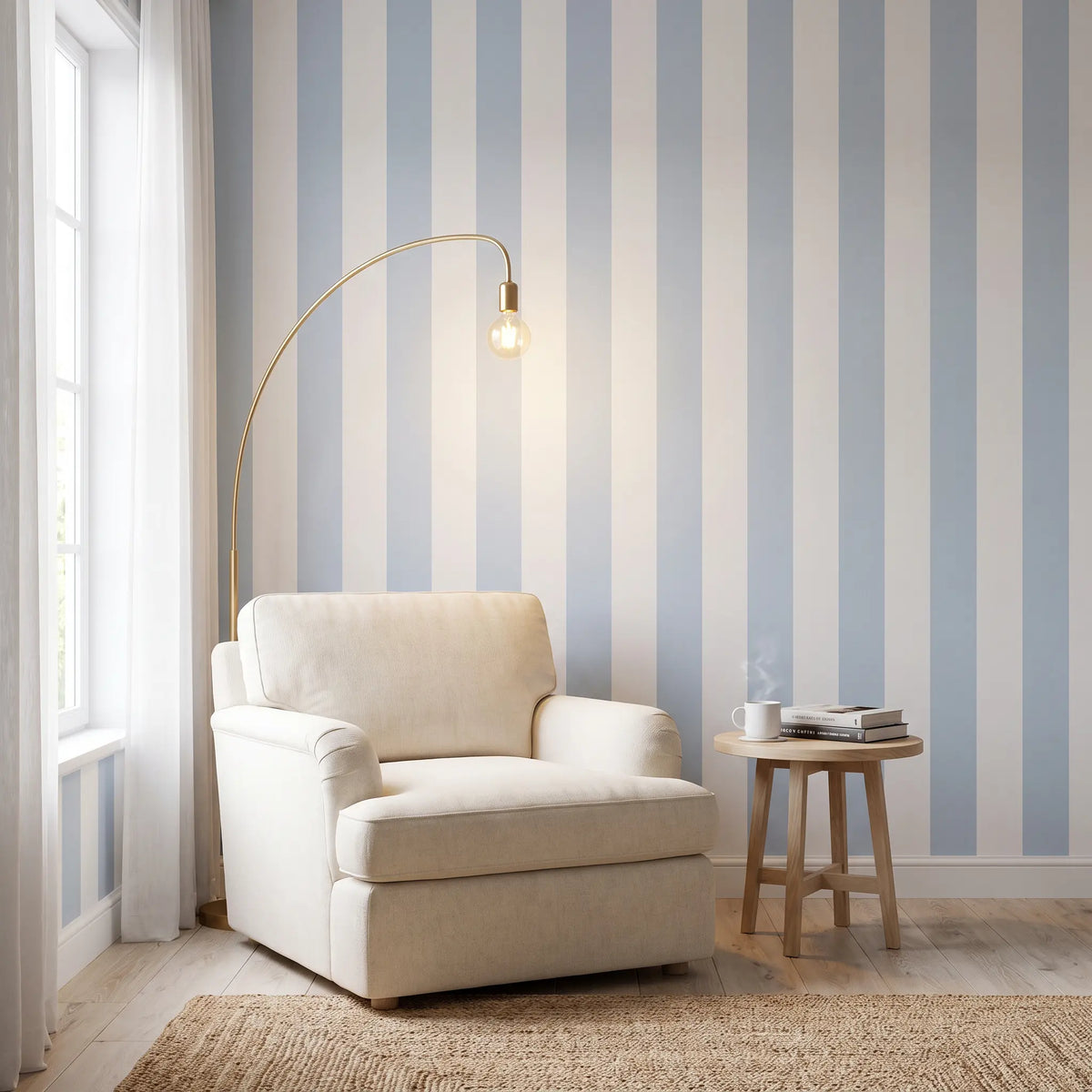 1 Roll Self-Adhesive Modern Vertical Striped Wallpaper, 4 Colors (Pink/White, Blue/White, Green/White, Black/White), 40cm/15.7" Wide Waterproof, for Bedroom & Rental Apartment Renovation