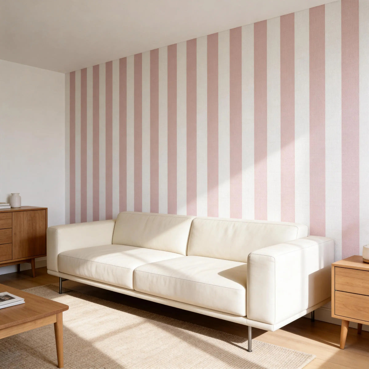 1 Roll Self-Adhesive Modern Vertical Striped Wallpaper, 4 Colors (Pink/White, Blue/White, Green/White, Black/White), 40cm/15.7" Wide Waterproof, for Bedroom & Rental Apartment Renovation