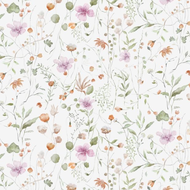 Peel and Stick Wallpaper Boho Pink and White Floral Wallpaper for Bedroom Bathroom Removable Self-adhsive Contact Paper for Cabinets Nursery Shelf Liner 17.3" x 394"
