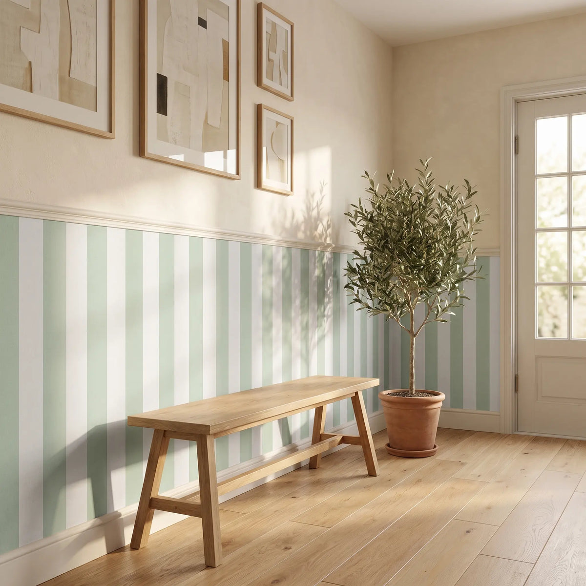 1 Roll Self-Adhesive Modern Vertical Striped Wallpaper, 4 Colors (Pink/White, Blue/White, Green/White, Black/White), 40cm/15.7" Wide Waterproof, for Bedroom & Rental Apartment Renovation