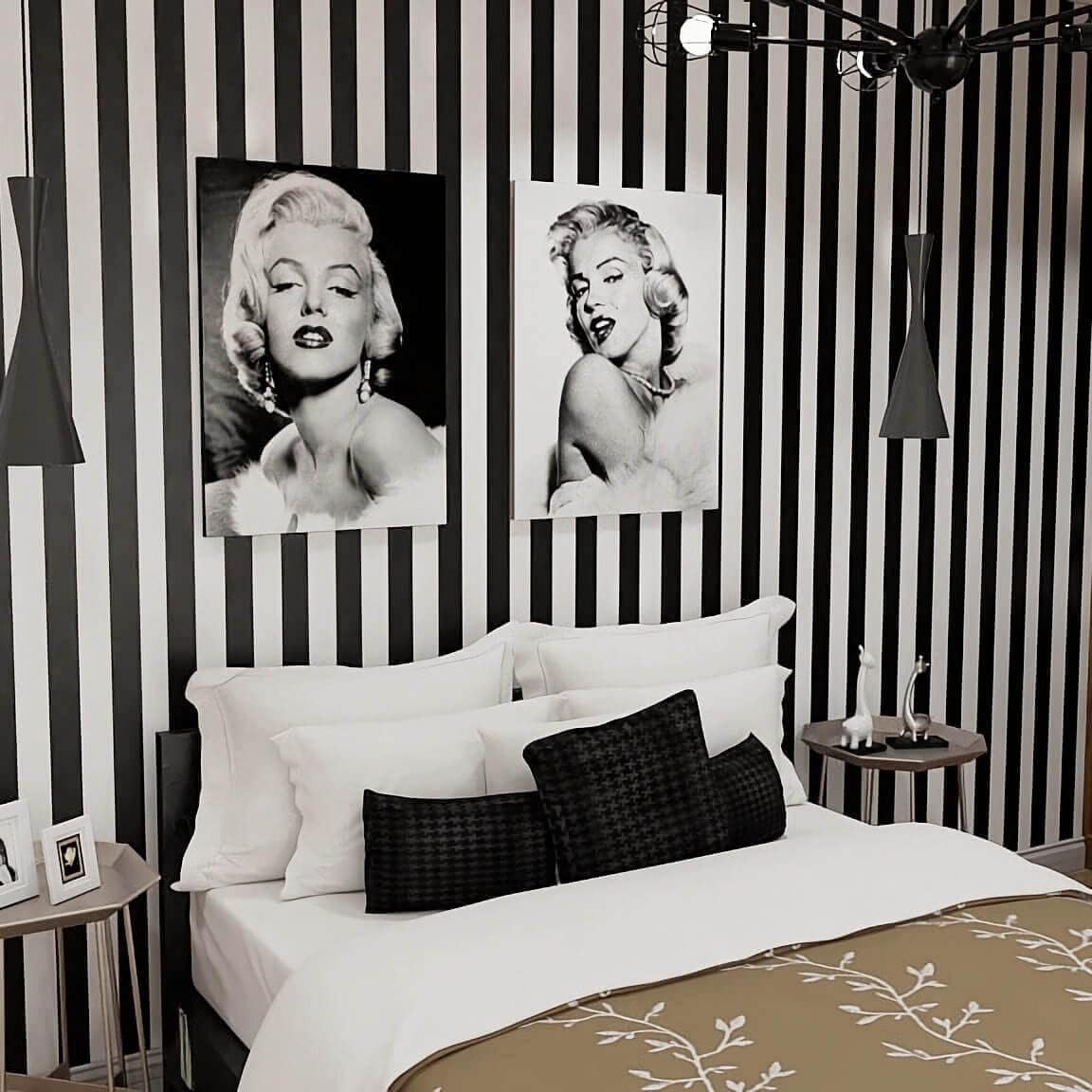 17.3”x120” Black and White Striped Wallpaper Peel and Stick Wallpaper Self-Adhesive Removable Waterproof Wall Paper for Walls Modern Vinyl Film