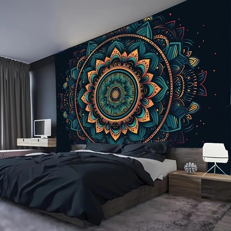 FENDROM Popular Handicrafts Indian hippie Bohemian Psychedelic Peacock Mandala Wall hanging College Dorm Beach Throws Table Cloth Bedding Tapestry