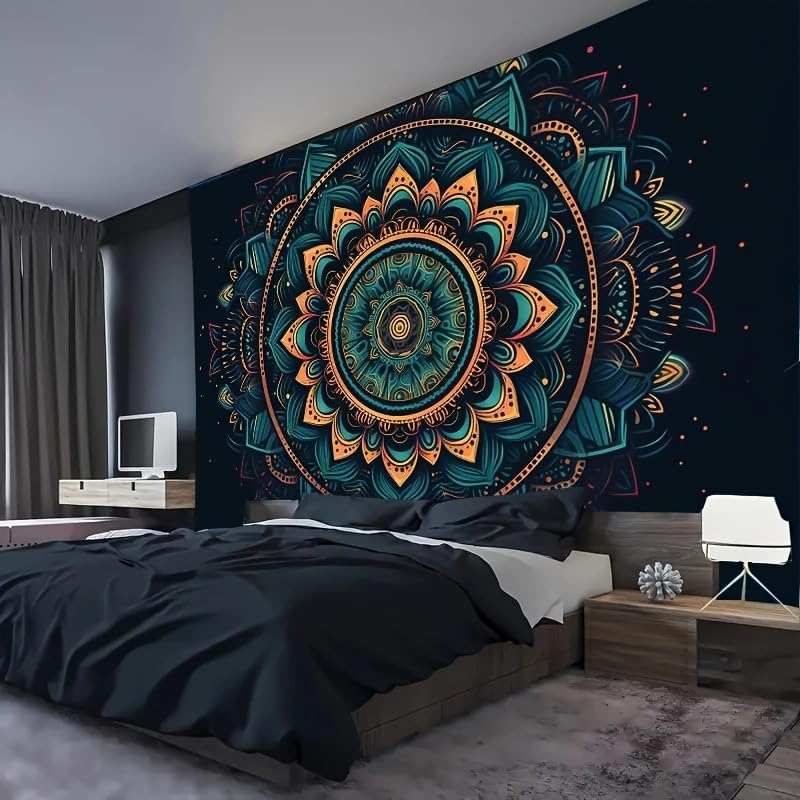 FENDROM Popular Handicrafts Indian hippie Bohemian Psychedelic Peacock Mandala Wall hanging College Dorm Beach Throws Table Cloth Bedding Tapestry