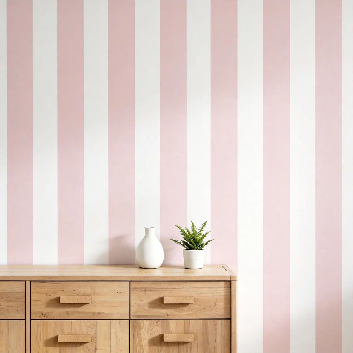 1 Roll Self-Adhesive Modern Vertical Striped Wallpaper, 4 Colors (Pink/White, Blue/White, Green/White, Black/White), 40cm/15.7" Wide Waterproof, for Bedroom & Rental Apartment Renovation