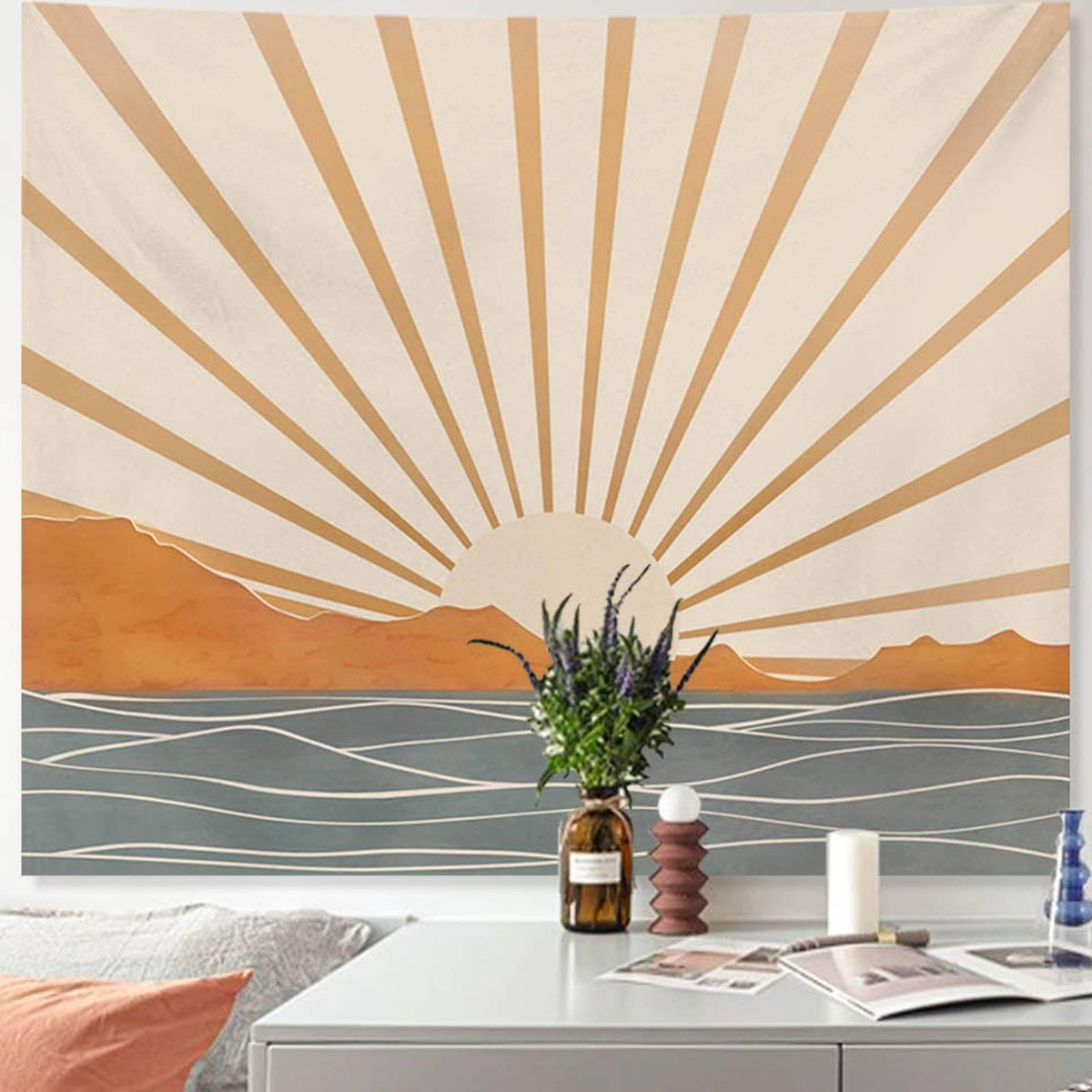 Apdidl Boho Tapestry for Bedroom, Sun Bohemian Wall Hanging Classroom Decor