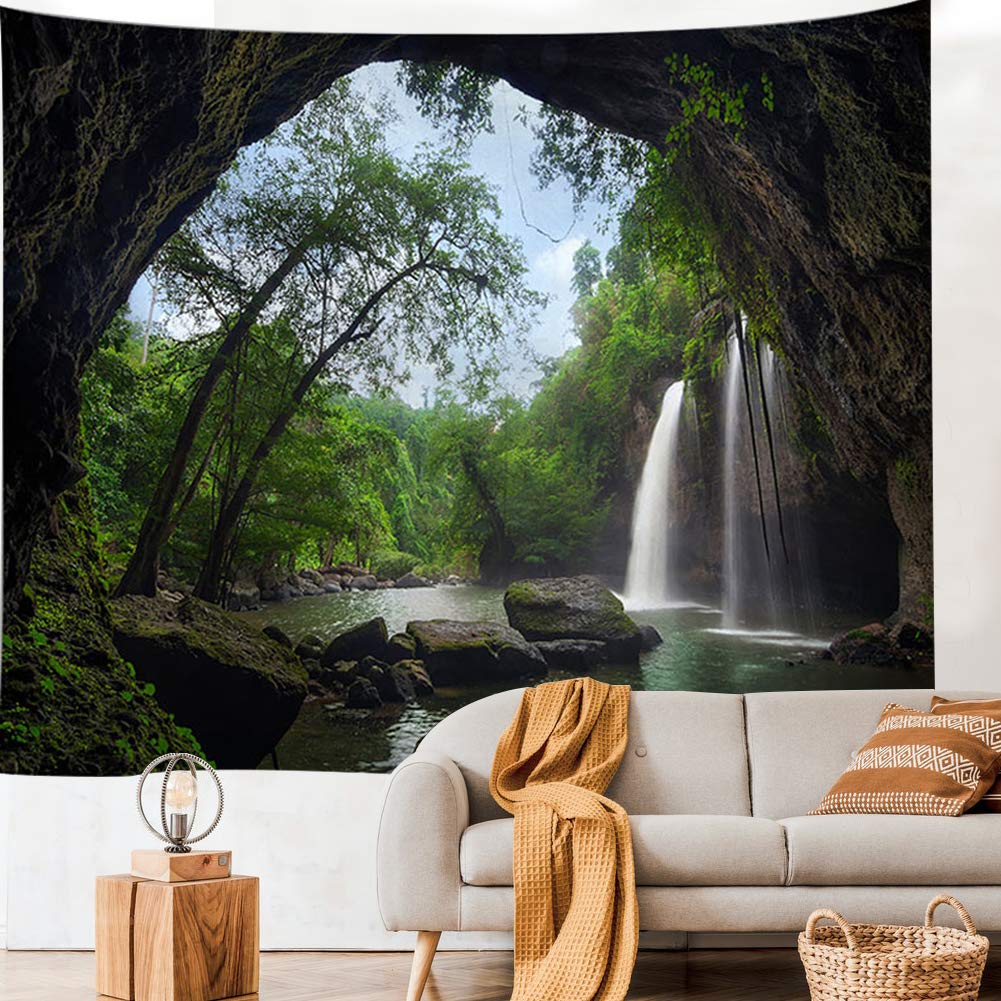 Llamazing Forest Tapestry Home Decor Landscape Living Room Bedroom Decoration Magic Tapestry Curtain (Morning Forest, 78''L×60''W)
