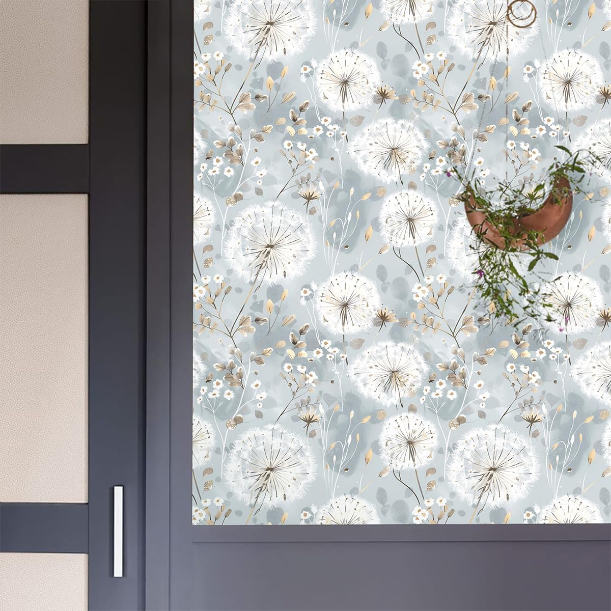Nukofal Floral Wallpaper Peel and Stick Dandelion Contact Paper 16.9"x118"