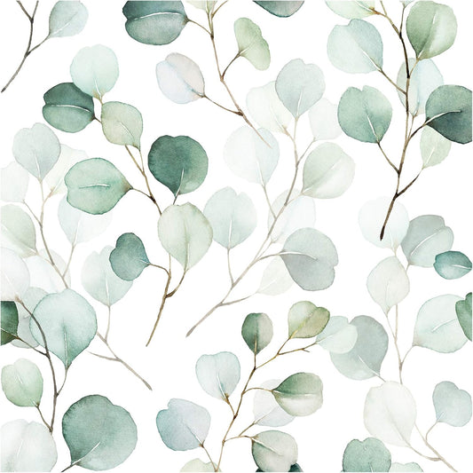 HAOKHOME Green Peel and Stick Wallpaper Botanical Leaf for Bathroom Nursery