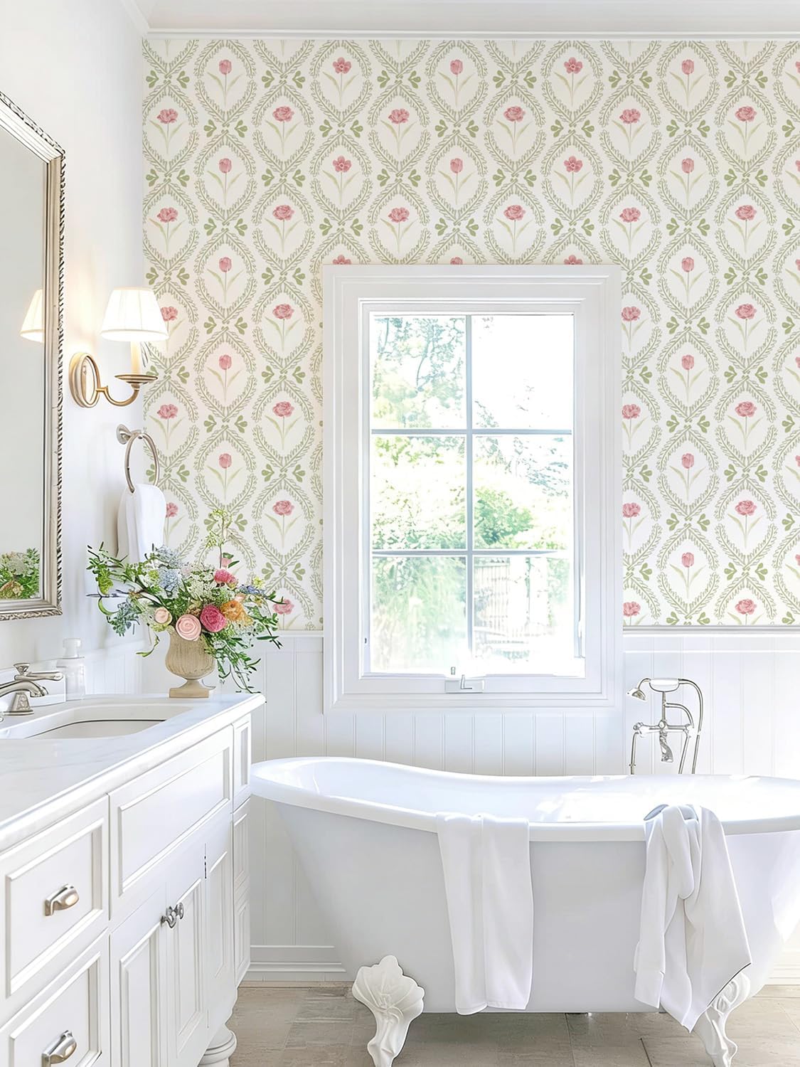 Orainege Peel and Stick Wallpaper Floral Wallpaper 16.9in x118.1in